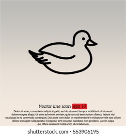 Web line icon. Duck