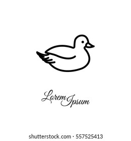 Web line icon. Duck