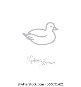 Web line icon. Duck