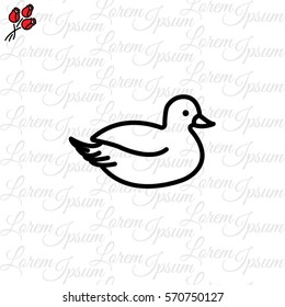 Web line icon. Duck