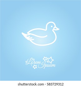 Web line icon. Duck