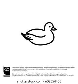 Web line icon. Duck