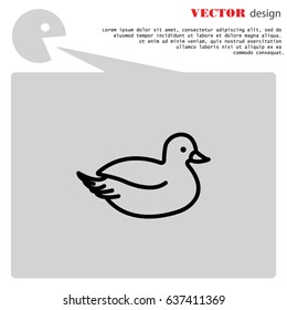 Web line icon. Duck