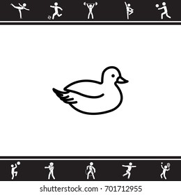 Web line icon. Duck