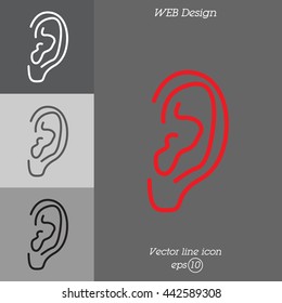 Web line icon. Ear