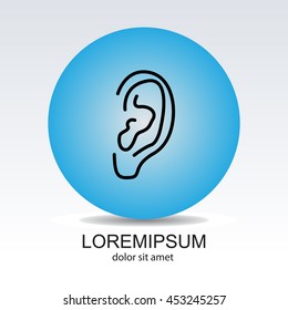 Web line icon. Ear