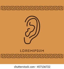 Web line icon. Ear