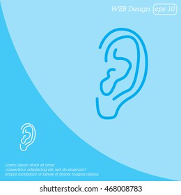 Web line icon. Ear