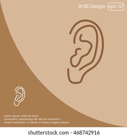 Web line icon. Ear