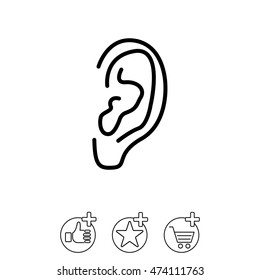 Web line icon. Ear