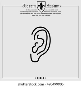 Web line icon. Ear