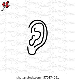 Web line icon. Ear