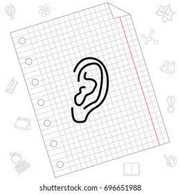 Web line icon. Ear