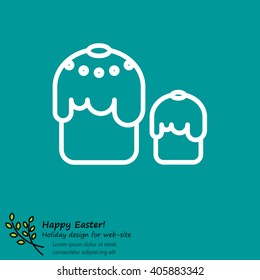 Web line icon. Easter cakes