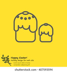 Web line icon. Easter cakes