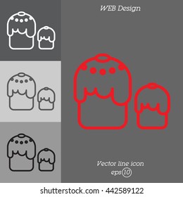 Web line icon. Easter cakes