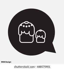 Web line icon. Easter cakes