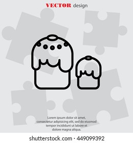 Web line icon. Easter cakes