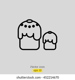 Web line icon. Easter cakes