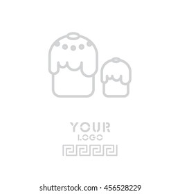 Web line icon. Easter cakes