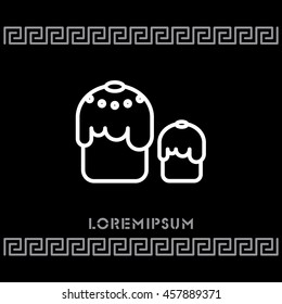 Web line icon. Easter cakes