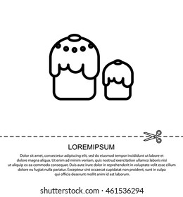 Web line icon. Easter cakes