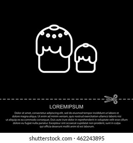 Web line icon. Easter cakes