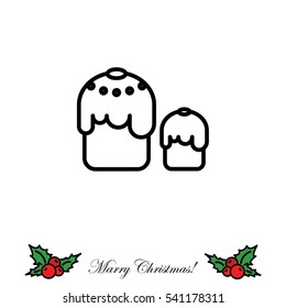 Web line icon. Easter cakes