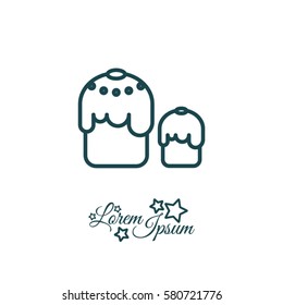 Web line icon. Easter cakes