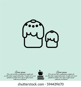 Web line icon. Easter cakes