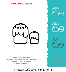 Web line icon. Easter cakes