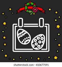 Web line icon. Easter calendar