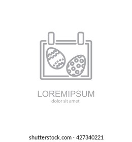Web line icon. Easter calendar