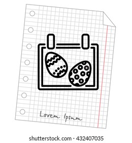 Web line icon. Easter calendar