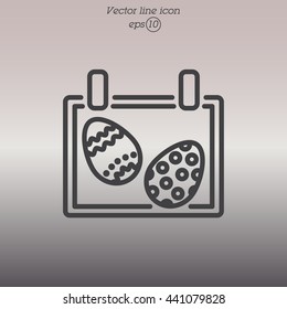 Web line icon. Easter calendar