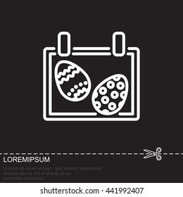 Web line icon. Easter calendar