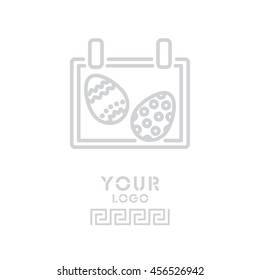 Web line icon. Easter calendar