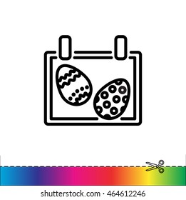 Web line icon. Easter calendar