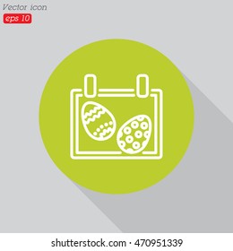 Web line icon. Easter calendar