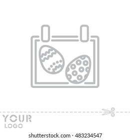 Web line icon. Easter calendar