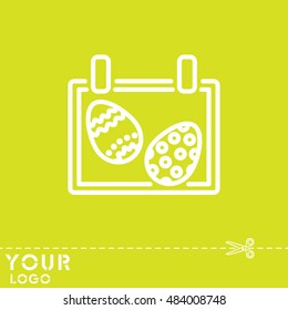 Web line icon. Easter calendar