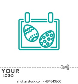 Web line icon. Easter calendar