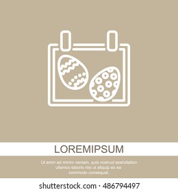 Web line icon. Easter calendar