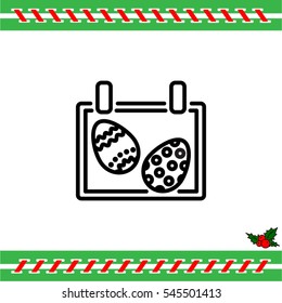Web line icon. Easter calendar