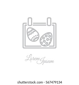 Web line icon. Easter calendar