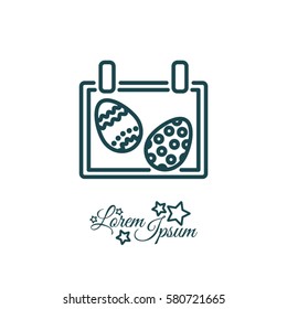 Web line icon. Easter calendar