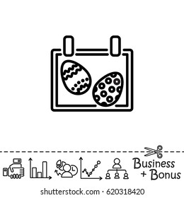Web line icon. Easter calendar