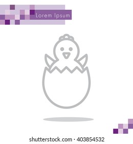 Web line icon. Easter chicken
