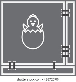 Web line icon. Easter chicken