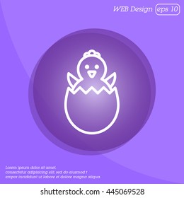 Web line icon. Easter chicken